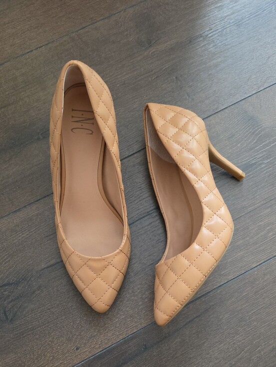 INC International Concepts Shoes - INC International Concepts Quilted Beige Pointed-Toe Pump